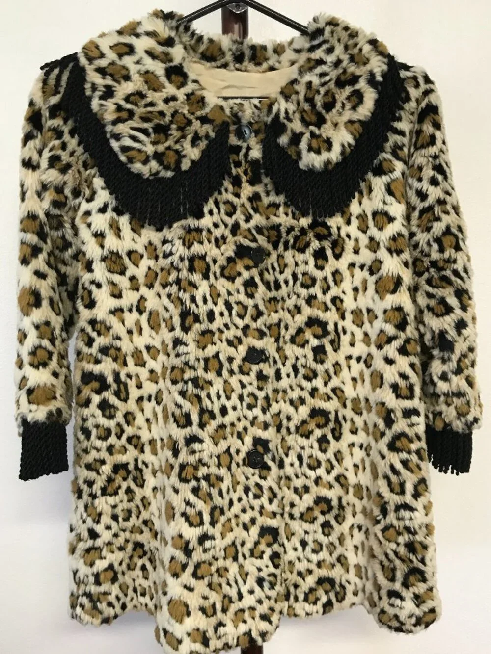 Cottontail Originals Girls 6X Leopard Coat Faux Fur Trim